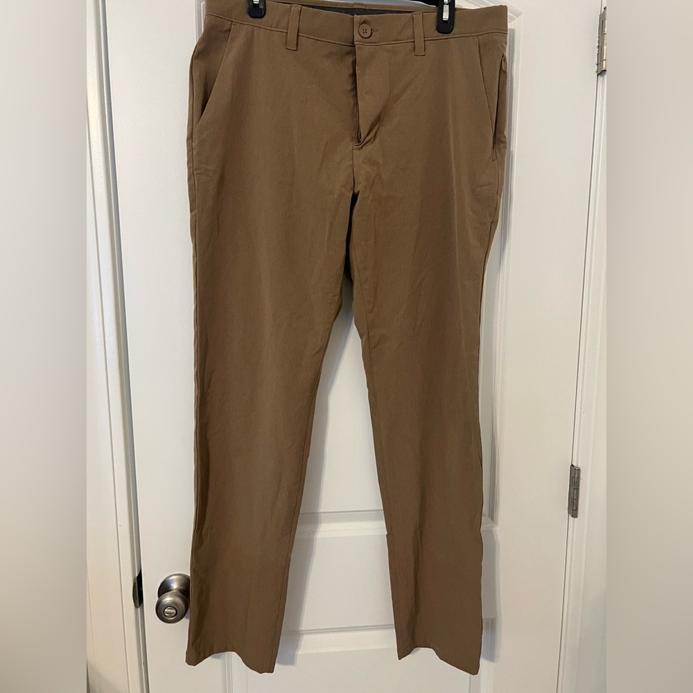 Men's Brown Stretch Chino Pants - FLX , Slim fit